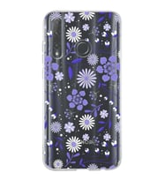 Huawei Honor 20 Lite Uyumlu Kapak Flowers Tasarımlı Şeffaf Silikon Kılıf