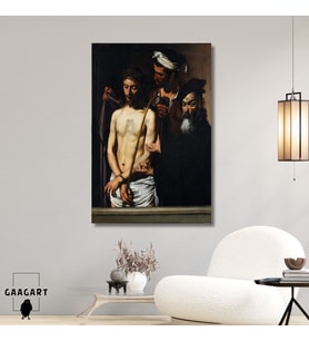 Tekli Dikey Kanvas Tablo Ünlü Eserler Caravaggio İsa'nın Çilesi