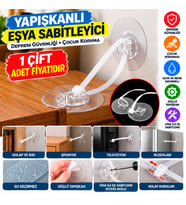 Yapışkanlı Eşya Sabitleyici Aparat Deprem Güvenliği Çocuk Koruma Sabitleme Aparatı 1 Çift