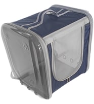 Markapet Çift Cam Kedi Köpek Taşıma Çantası 32x40x42 cm Lacivert