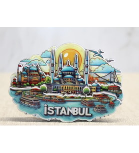 Ahşap İstanbul Temalı Magnet Alk4598