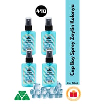 Buz Ferahlığı Sprey Kolonya Cep Boy Elegance Series 4'lü Eko Paket - 4x50 ml (Mavi)