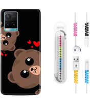 Vivo Y11S Y21S Y20 Y20S Y70 Kılıf Kablo Koruma Spiral Silikon Love Animals 1780