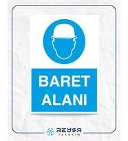 Baret Alanı İş Güvenlik Panosu 21x28 Arkası Yapışkanlı Levha