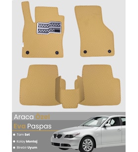 BMW 5 SERİSİ E60 SEDAN (2003-2010) Uyumlu EVA Paspas Tam Set–Araca Özel,Su Geçirmez