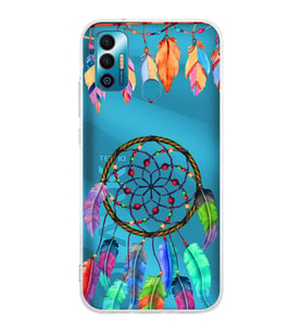 PrintiFy Tecno Spark 7 ile Uyumlu 1mm Slim Fit Nazar Boncuğu 6 Baskılı Şeffaf  Kılıf