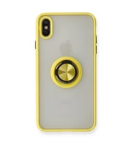 İphone X Kılıf Montreal Yüzüklü Kapak - Sarı