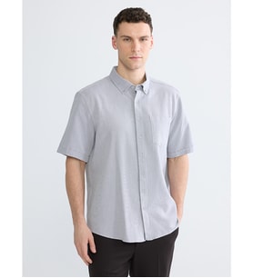 LCWAIKIKI Classic İndigo Regular Fit Armürlü Erkek Gömlek