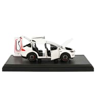 1:24 Ölçek Sesli Işıklı Kapıları Açılır  DieCast Metal Tesla Model Y Araba 18 Cm Beyaz Renk