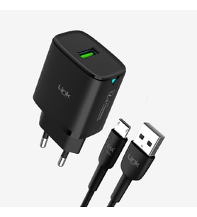 C301 GÜÇLÜ 12W MİCRO USB KABLOLU HIZLI ŞARJ ADAPTÖRÜ (Siyah)