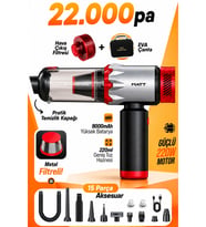 MATT MCV22 Şarjlı Araç Süpürgesi Kırmızı 22.000Pa Güçlü Vakumlu Mini Type-C Şarjlı 220ML