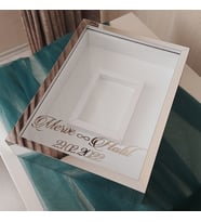 30x40 Cm Gümüş Pleksi Kaplı Fotoğraf Alanlı Model Tasarım Gül Kutusu Anı Çerçevesi! Ayna Çerçeve!(Fotoğraf Hediye)