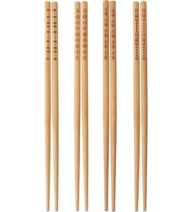Lexroo TREBENT Yemek Çubukları, 4 Çift, Bambu