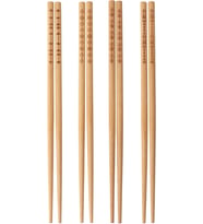 Lexroo TREBENT Yemek Çubukları, 4 Çift, Bambu