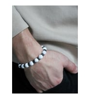 Unisex - Elegant > Jade Ve Hematit Beyaz Renk Doğal Taş Padore Bileklik  Şans Taşı!