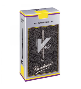Vandoren CR1925 V12 Bb Klarnet Kamışı No: 2.5 (Orta Seviye/Profesyonel) - 10'lu Kutu  Gelişmiş Öğrenciler İçin İdeal, Gümüş Kutu ve Zengin Harmonikler