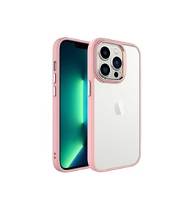 Apple iPhone 14 Pro Max Uyumlu Kılıf Zore Krom Kapak (Açık Pembe)