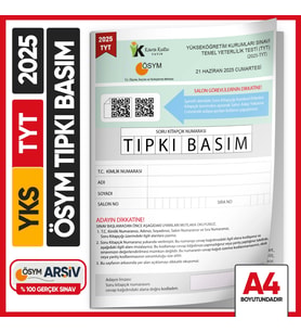2025 YKS-TYT ÖSYM Tıpkı Basım Çıkmış Soru Kitapçığı (Video/PDF Çözümlü Türkiye Geneli Değerlendirme)