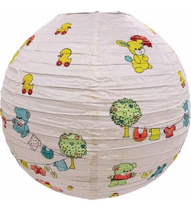 Pazariz Japon Feneri - Miniş Hayvanlar  Desenli Asma Süs Avize  - 40 cm