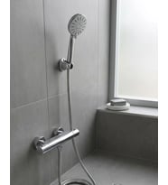 Krem Duş Başlığı Seti 4 Kademeli El Duşu Spiral Hortumlu Banyo Seti