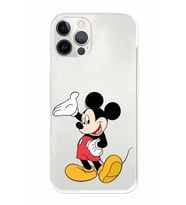Apple iPhone 12 Pro Max Uyumlu Kamera Korumalı Tıpalı Kapak Mickey Mouse TasarımlıŞeffaf Kılıf