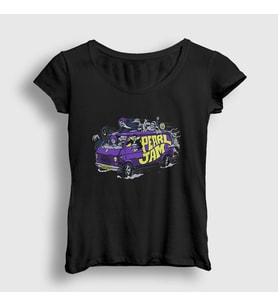 Presmono Kadın Siyah Van Pearl Jam T-Shirt 74558tt