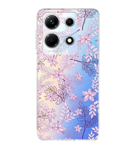 PrintiFy İnfinix Note 30 5G Uyumlu Kamera Korumalı Floral Pudra Tasarımlı Şeffaf Silikon Kılıf