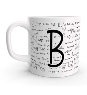 B Harfi Matematik Formül Tasarım Harfli Kupa Bardak