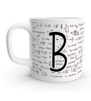 B Harfi Matematik Formül Tasarım Harfli Kupa Bardak