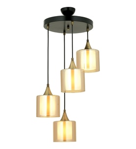 AVONNI AV-65233-4T-BSY-B Siyah Boyalı Modern Avize E27 Metal Cam 40cm