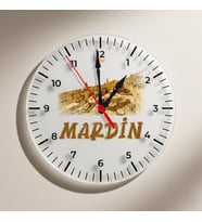 Mardin Şehri Tasarımlı Duvar Saati (Krem)