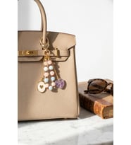 Ametist - Jade Taşı Kalp Charm Çanta Süsü