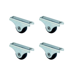 Furç Sabit Teker - 20MM - Siyah HKS226 - 4 Adet