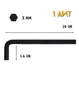 Cer-Pa Norm Tekli Alyan Uzun - 8.0 mm. - 1 Adet (Siyah)
