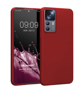 Microsonic Matte Silicone Xiaomi Mi 12T Pro Kılıf Kırmızı