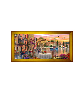 Manzara Temalı Kanvas Tablo 50 x 70 cm Gold Çerçeve