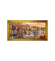 Manzara Temalı Kanvas Tablo 50 x 70 cm Gold Çerçeve