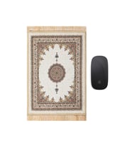 Bursa İpek Beyaz Dekoratif Küçük Halı Mousepad