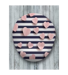 Pembe Beyaz Uçan Kalpler Oval Bilek Destekli Mouse Pad