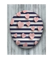 Pembe Beyaz Uçan Kalpler Oval Bilek Destekli Mouse Pad