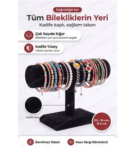 Kadife Bilezik ve Bileklik Düzenleyici, Şık Takı Sergileme Standı