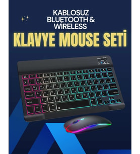 Şık Sessiz Tasarımlı Işıklı Klavye Mouse Seti – Şarjlı, Wireless