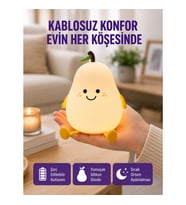 Mey İthalat® Şarjlı Armut Masa Lambası Renk Değiştiren LED Gece Işığı