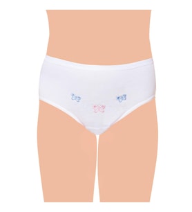 12 li Paket Tutku Kız Çocuk Külot İnce Lastik Pamuklu 821 (Beyaz)