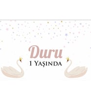 Kuğu Temalı Doğum Günü Afişi 70x100 cm