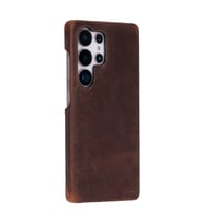 Samsung Galaxy S25 Ultra Uyumlu, Hakiki Deri, El Yapımı Arka Kapak, Antik Kahve
