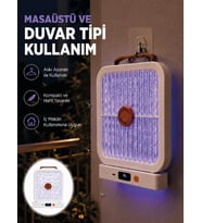 Şarjlı UV LED'li Sinek Öldürücü Cihaz Beyaz Elektrikli Sivrisinek Yok Edici