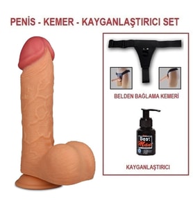 Lilitu Shop 24,5 cm Belden Bağlamalı Gerçekçi Kalın Dildo Penis - King Sized
