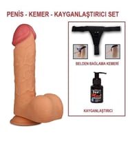 Lilitu Shop 24,5 cm Belden Bağlamalı Gerçekçi Kalın Dildo Penis - King Sized