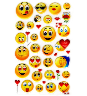 Sticker Kabartmalı Stiker Defter, Planlayıcı Etiket (lxk-010)-22x14 cm - Sevimli Aşk Emoji